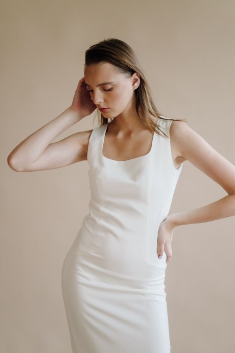 Ribbed Scoop Neck Midi Dress