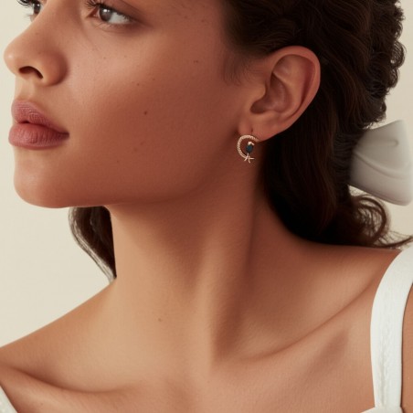 Celestial Moon & Bird Earrings