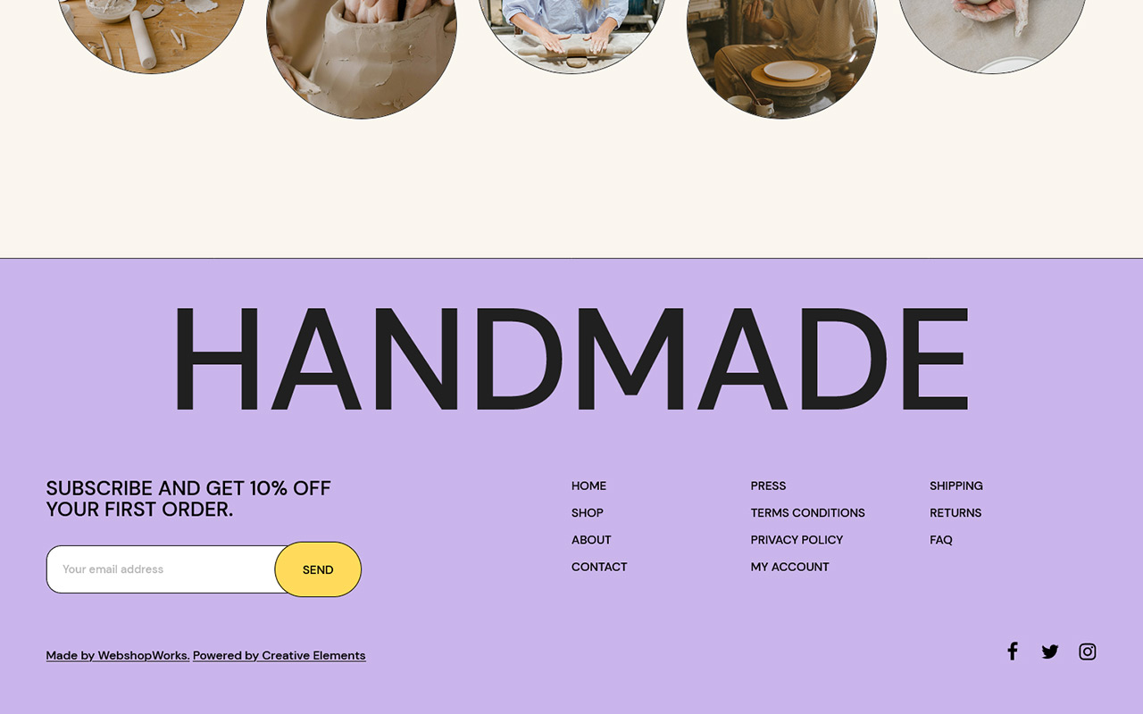 Handmade Template Pack - Customizable footer